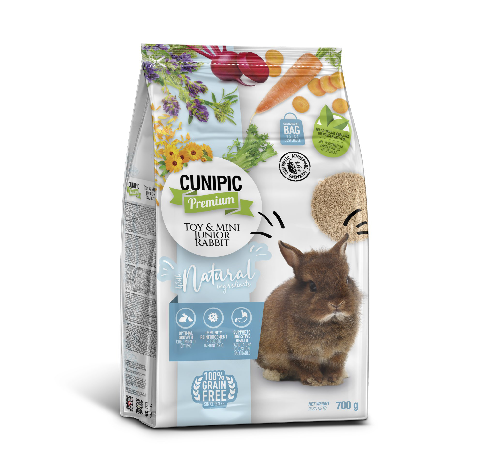Cunipic - Aliment Toy & Mini Junior Rabbit Natural pour Lapereaux - 700g Image num&eacute;ro 1