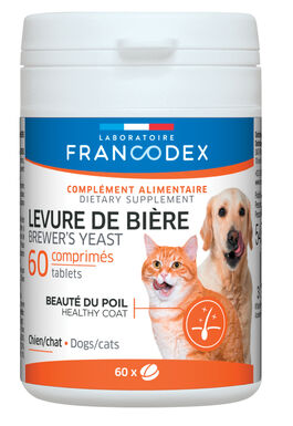 Francodex - Levure de Bière en Comprimés pour Chien et Chat - x60