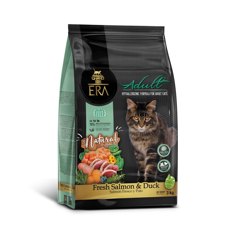 Era - Croquettes Sans Céréales Saumon et Canard pour Chats - 3kg Image numéro 1 Era - Croquettes Sans Céréales Saumon et Canard pour Chats - 3kg Image numéro 1