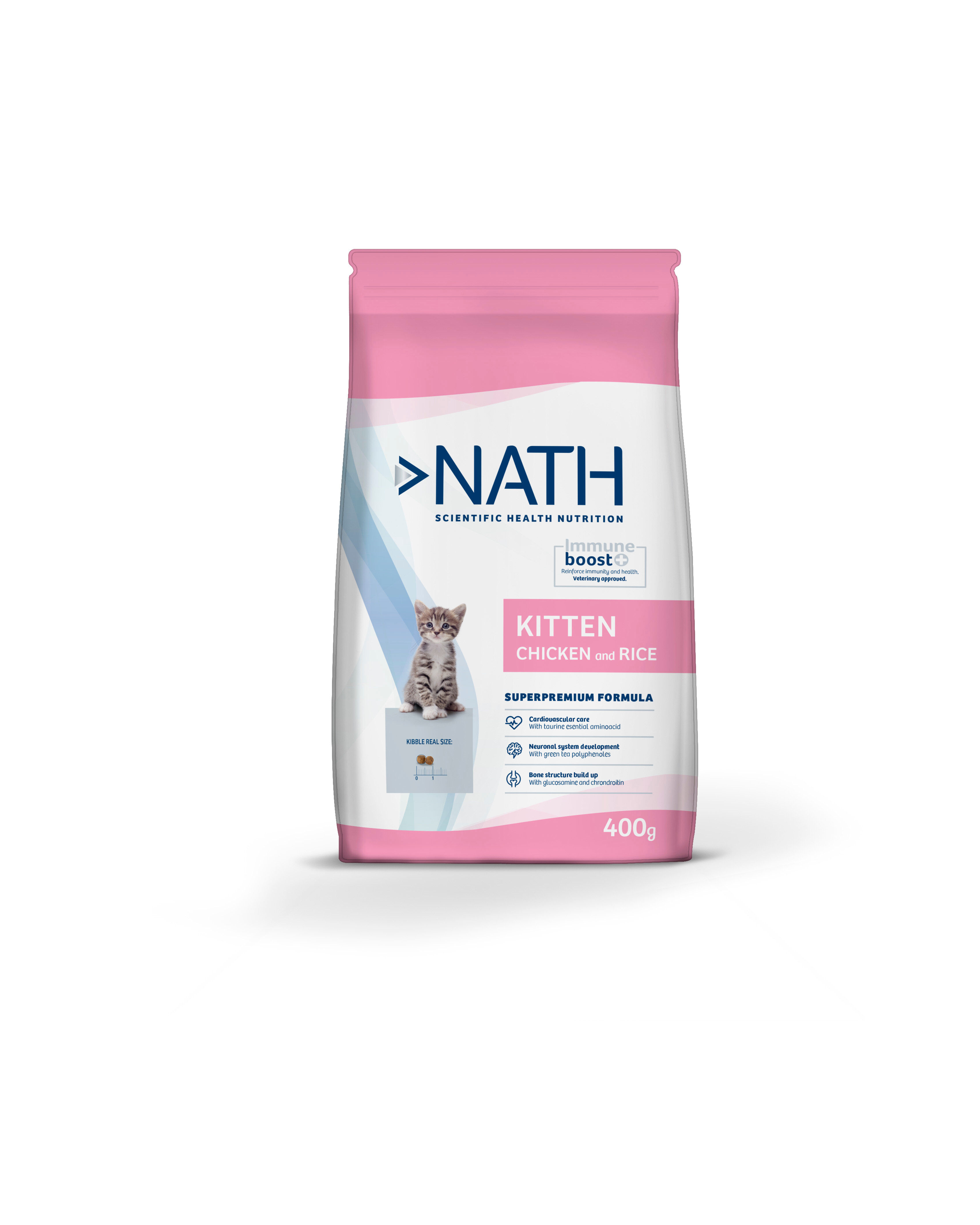 Nath Croquettes Kitten au Poulet et Riz pour Chaton 400g Animalis