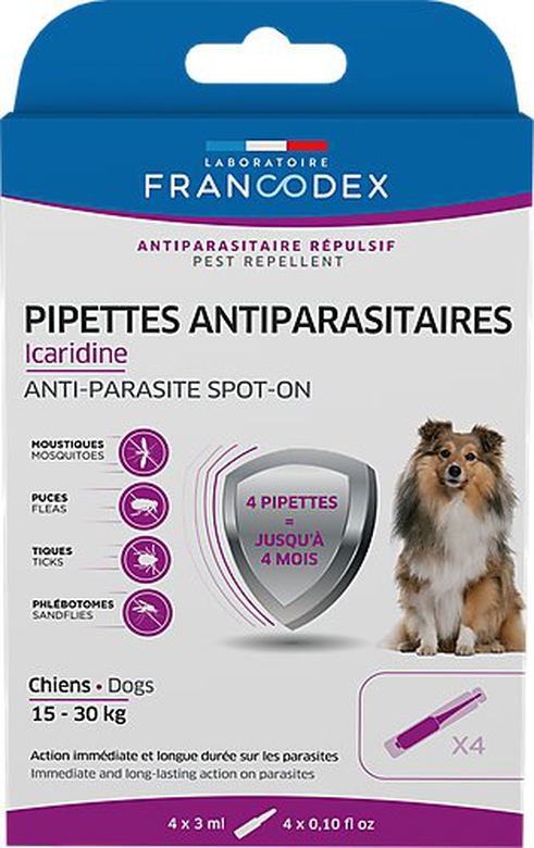 Francodex - Pipettes Antiparasitaires Icardine pour Chiens Adultes - x4 image number null