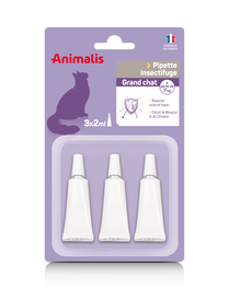 Animalis &ndash; R&eacute;pulsif Insectifuge en Pipette pour Grand Chat - 3x2ml
