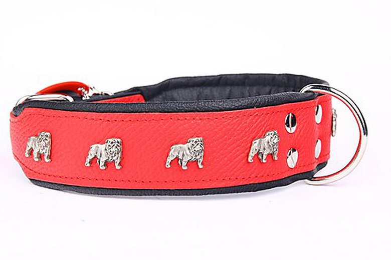 Yogipet - Collier Super Bulldog Cuir pour Chien - Rouge image number null