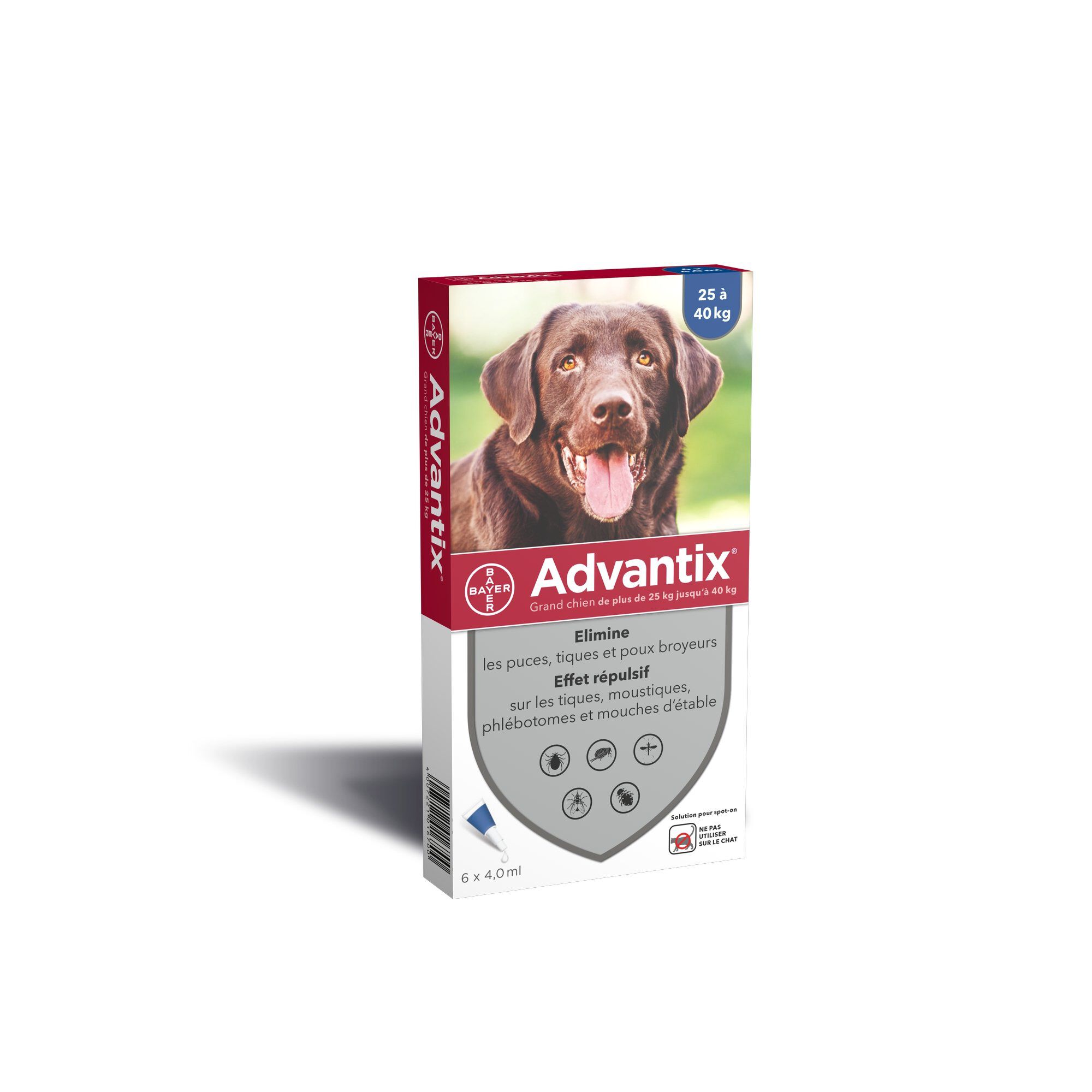 Advantix - Antiparasitaire 25 &agrave; 40 Kg pour Grand Chien - 6x4ml Image num&eacute;ro 1