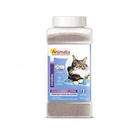 Animalis - Désodorisant pour Litière Parfum Fleur de Coton pour Chat - 700g