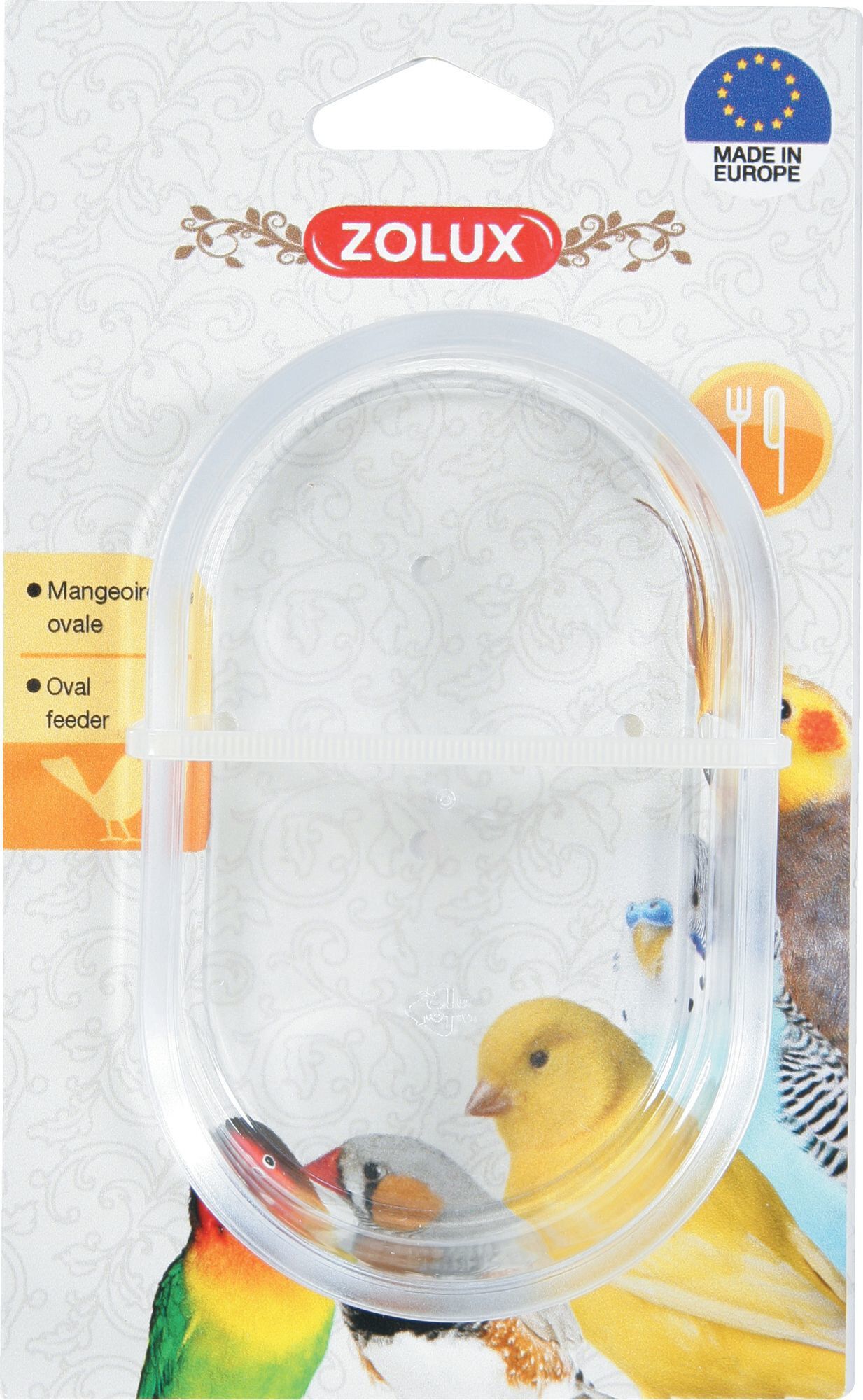 Zolux - Mangeoire Ovale Transparente pour Oiseaux Image num&eacute;ro 1