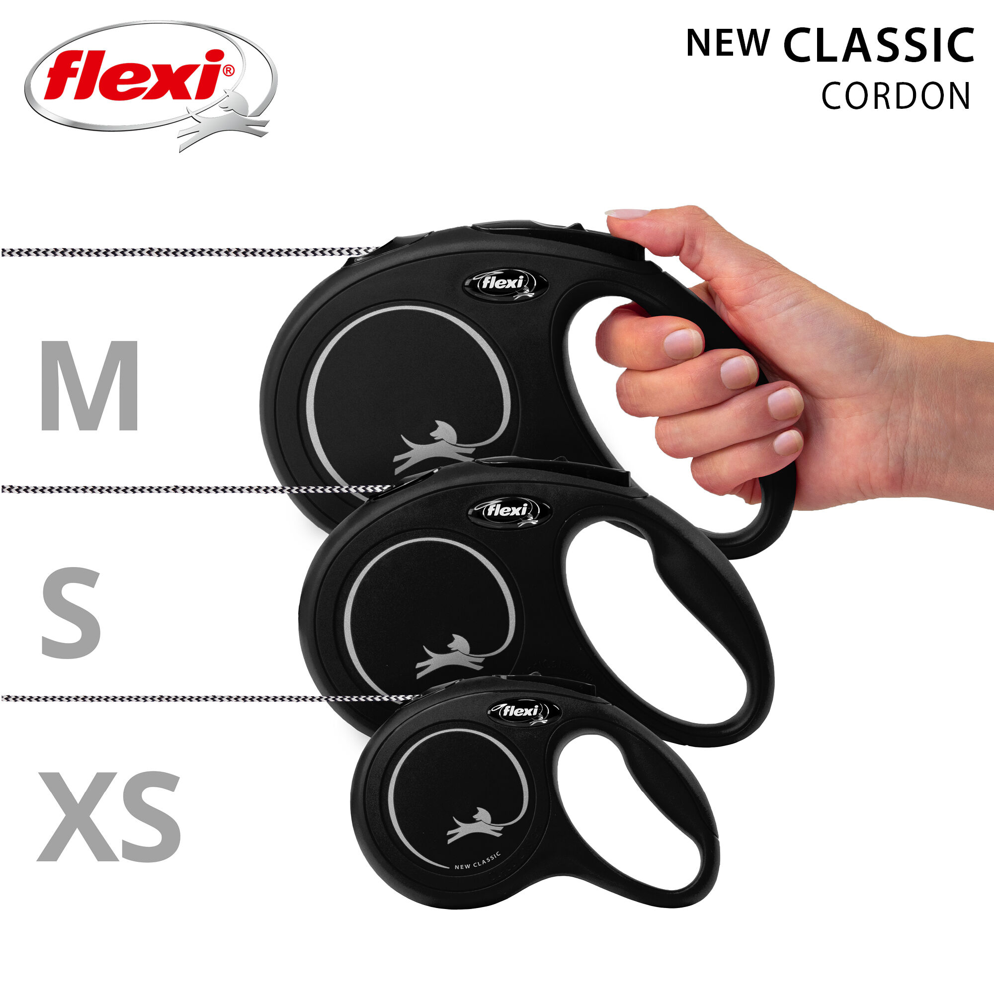 Flexi - Laisse Classic avec Cordon Noir pour Chien - S 8m Image num&eacute;ro 7