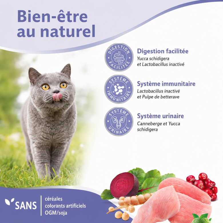 Nutrivia Nature Plus - Croquettes Naturelles au Poulet pour Chats St&eacute;rilis&eacute;s - 5kg Image num&eacute;ro 4