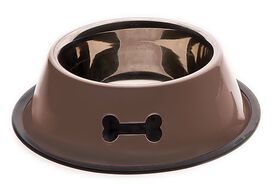 Ferribiella - Gamelle en Inox Marron pour Chiens - 1,4L