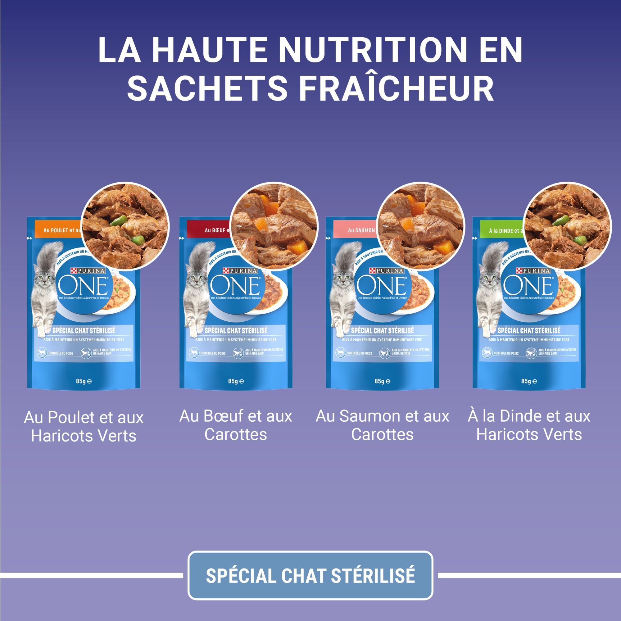 Purina One - Sachets Fra&icirc;cheur Multivari&eacute;t&eacute;s Chat adulte St&eacute;rilis&eacute; - 12x 85g Image num&eacute;ro 12