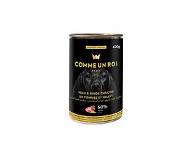 Comme Un Roi - Pâtée au Veau et à la Dinde Enrichis de Pommes et Millet pour Chien - 400g