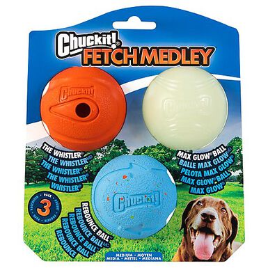 ChuckIt! - Pack 3 Balles Fetch Medley pour Chiens - M