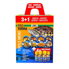 JBL - Aliment Vari&eacute; Proterra Turtle Menu pour Tortues d'Eau - 4x250ml / 3+1 Offert