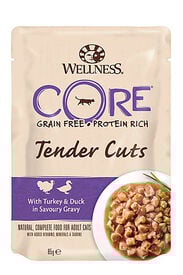 Wellness CORE - Repas Tenders Cuts au Canard et Dinde pour Chat - 85g