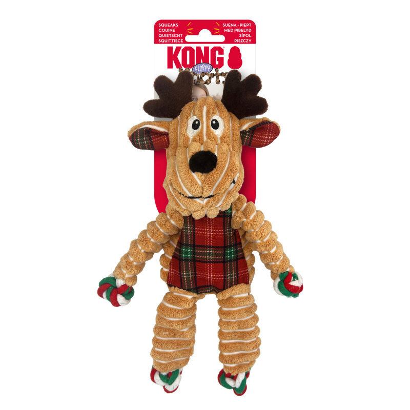 KONG - JOUET HOLIDAY FLOPPY KNOTS REINDEER - S/M Image num&eacute;ro 1
