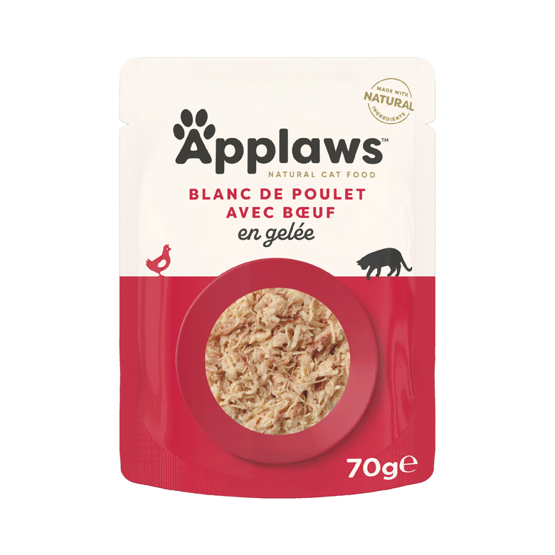 Applaws - Sachet Poulet et Bœuf en Gelée pour Chat - 70g Image numéro 1 Applaws - Sachet Poulet et Bœuf en Gelée pour Chat - 70g Image numéro 1