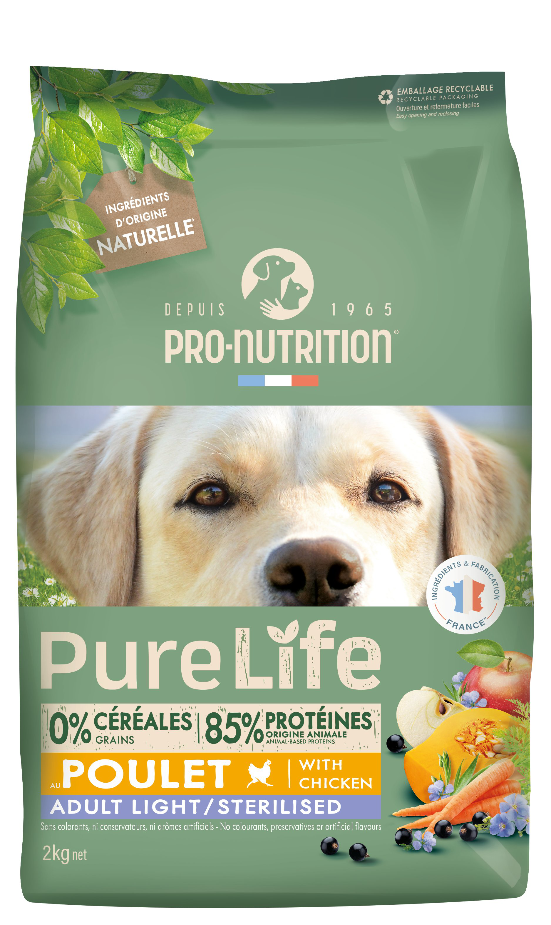 Pro-Nutrition - Croquettes Pure Life Chien Adult Light Sterilised - 2kg Image num&eacute;ro 1