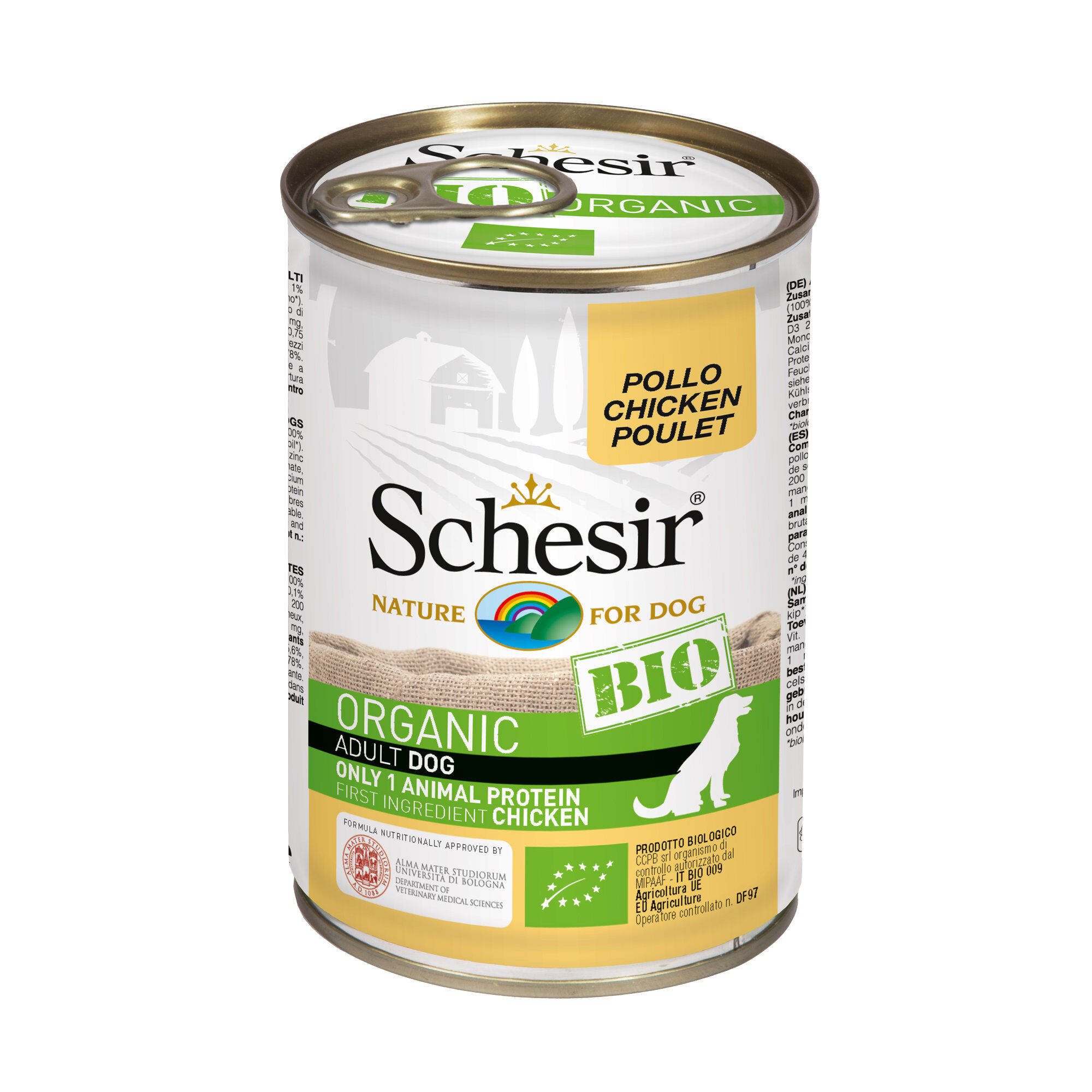 Schesir - Boite Humide BIO au Poulet pour chien - 400g Image num&eacute;ro 1