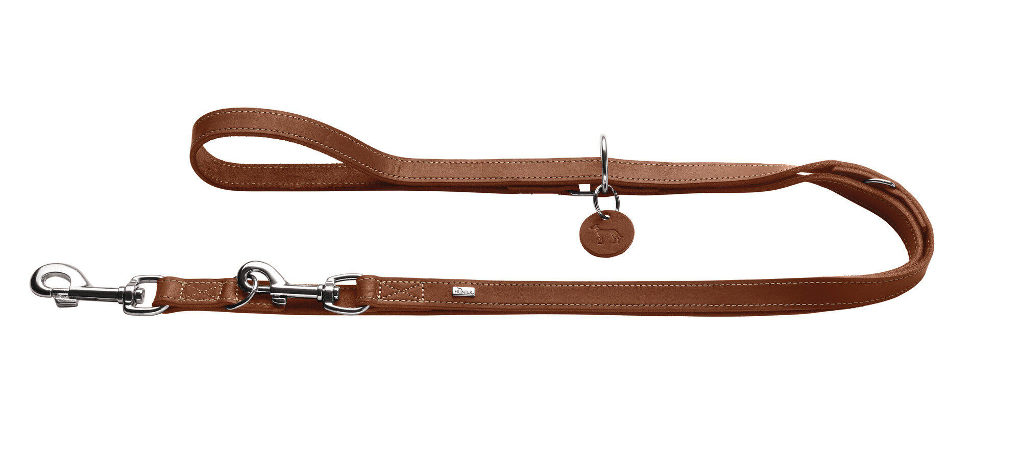 Hunter - Laisse Aalborg en Cuir de B&oelig;uf Cognac - 1x200cm Image num&eacute;ro 1