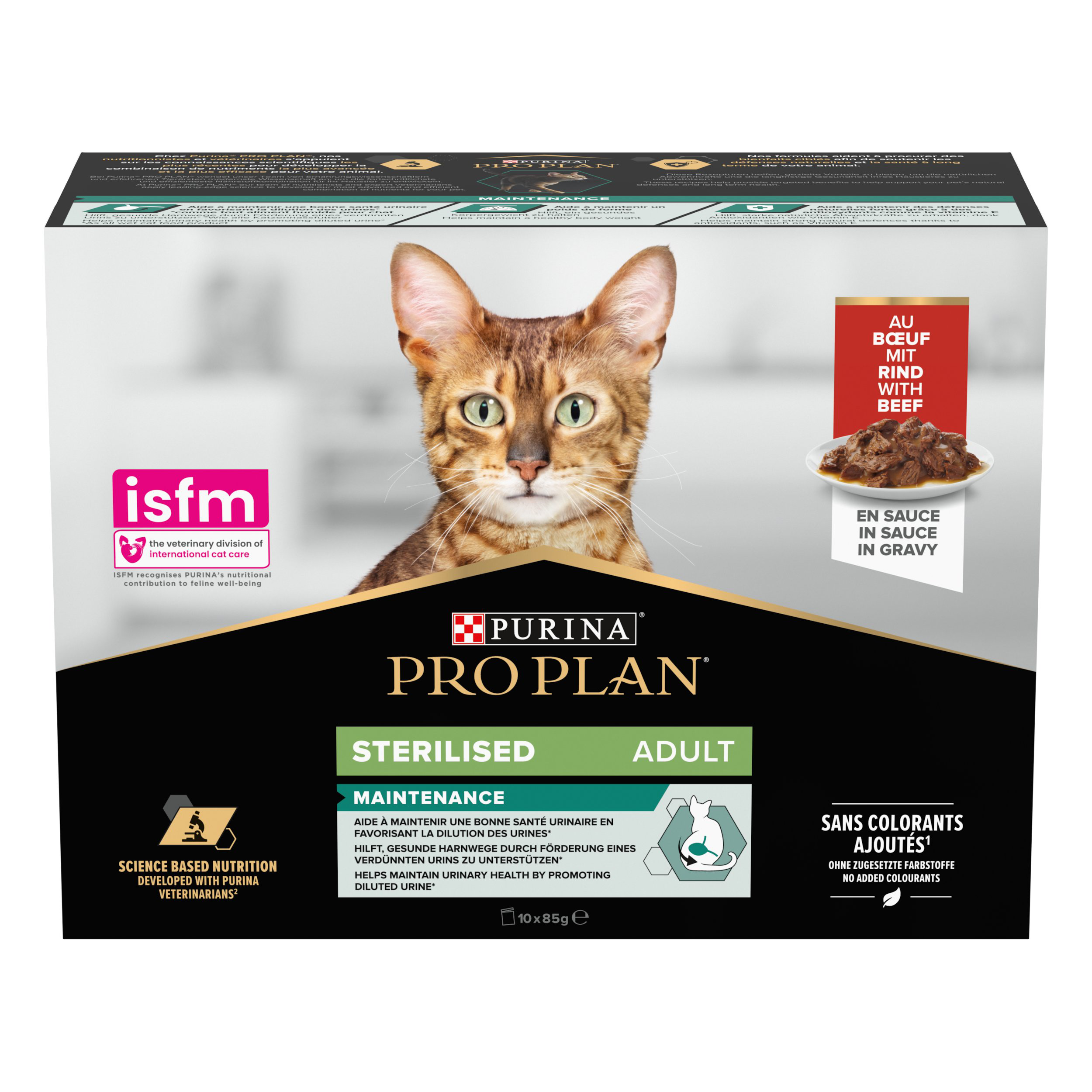 Pro plan - Bouch&eacute;e en Sauce NutriSavour Sterilised au B&oelig;uf pour Chat Adultes St&eacute;r&eacute;lis&eacute;s - 10x85g Image num&eacute;ro 3