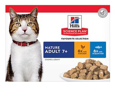 Hill's Science Plan - Sachets Multipack pour Chat Sénior - 12x85g