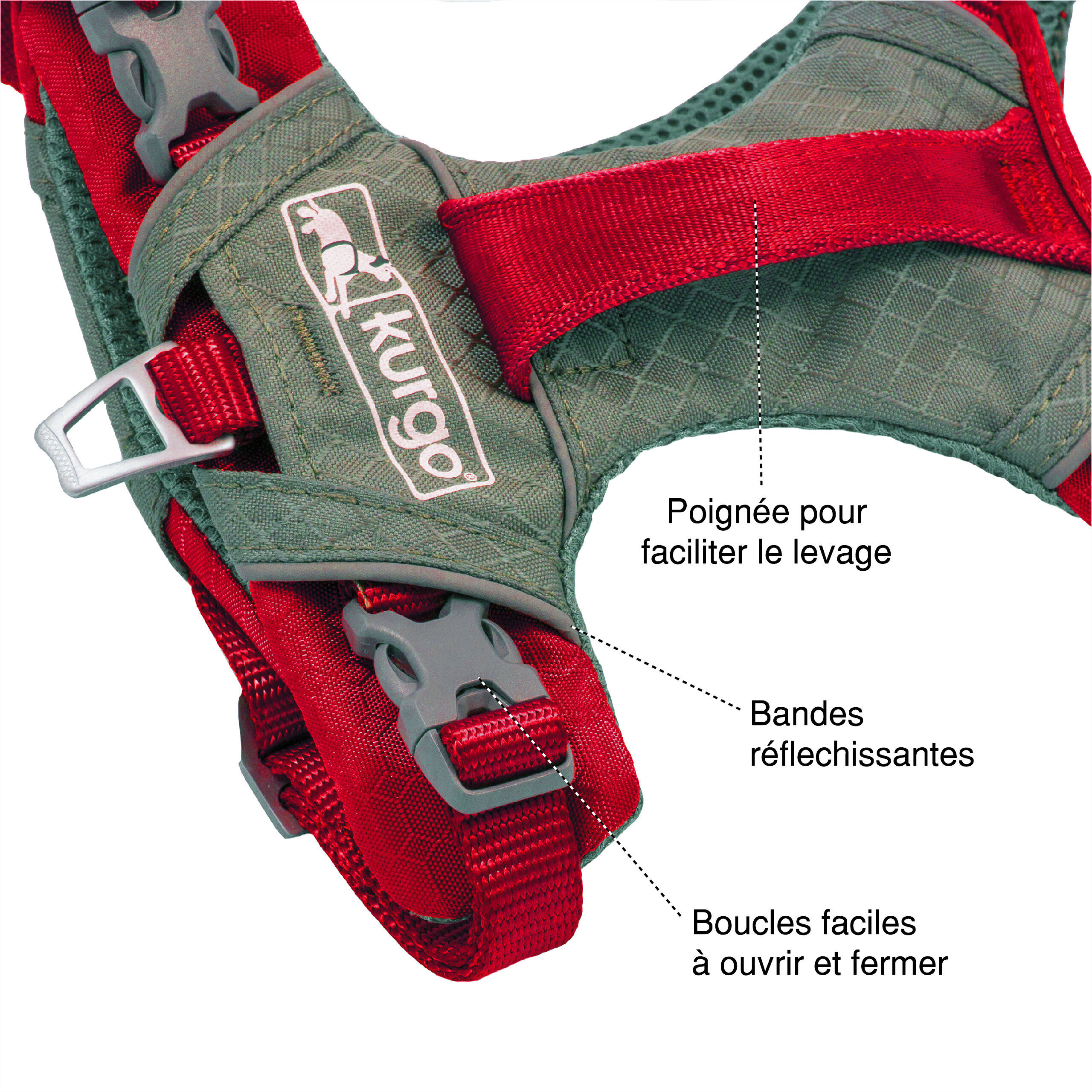 Kurgo - Harnais "Journey Air" Rouge pour Chiens - XS Image num&eacute;ro 4