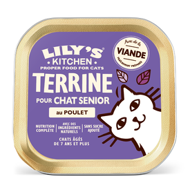 Lily's Kitchen - Terrine Recette sans C&eacute;r&eacute;ales au Poulet pour Chats Seniors - 85g