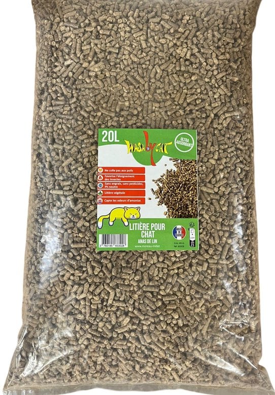 WasaByCat - Litière Chat Granulés Anas de Lin - 20L Image numéro 1 WasaByCat - Litière Chat Granulés Anas de Lin - 20L Image numéro 1