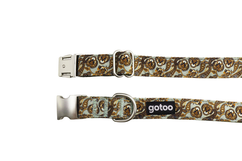 Gotoo - Collier en Paisley Khaki pour Chien - XS Image numéro 2 Gotoo - Collier en Paisley Khaki pour Chien - XS Image numéro 2