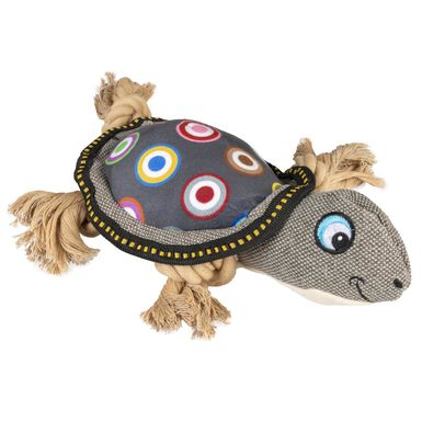 Duvoplus - Jouet Canvas Tortue Gris pour Chiens - 27x21x10cm