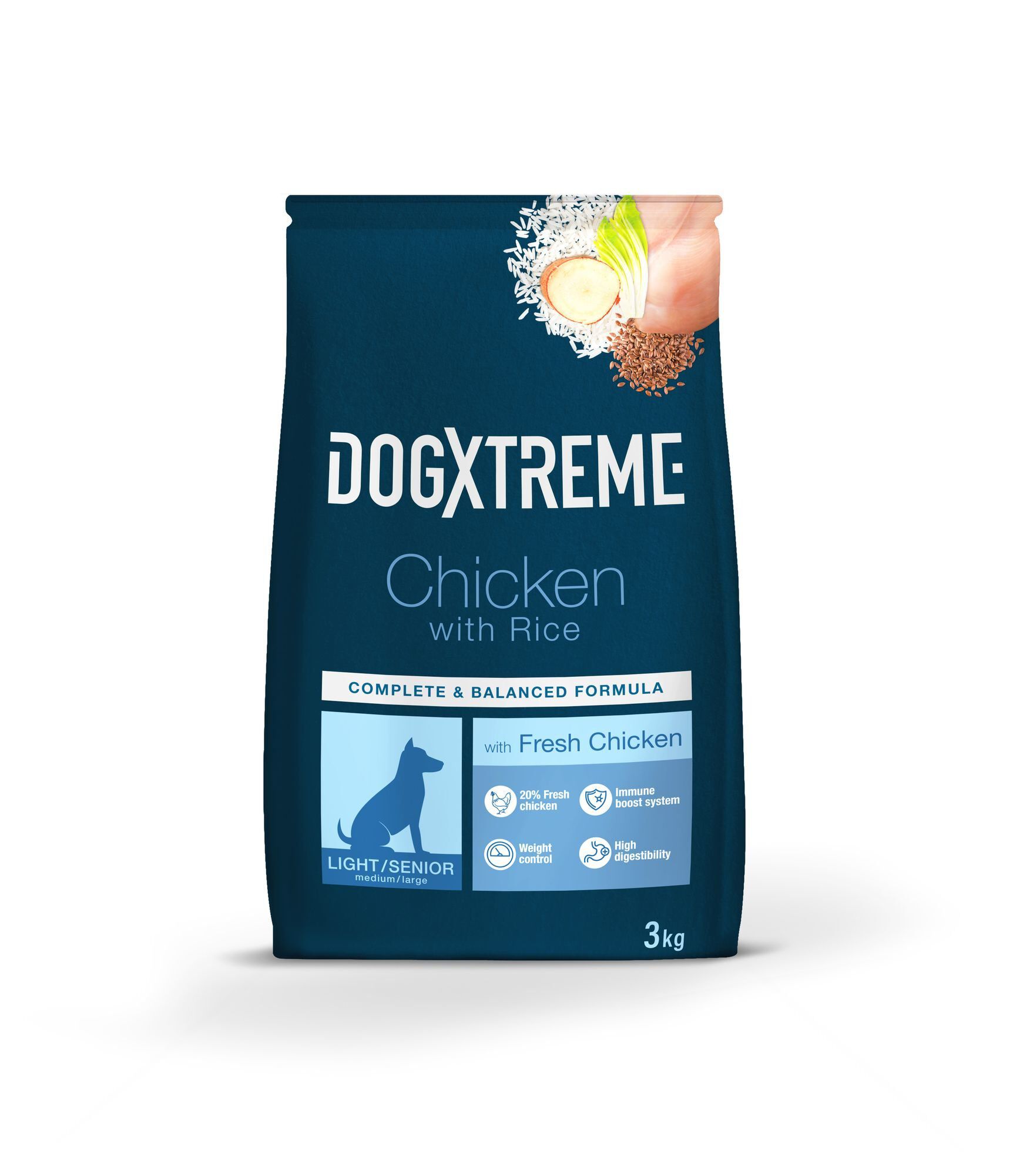 DogXtreme - Croquettes Light Senior au Poulet Frais pour Chien - 3Kg Image num&eacute;ro 1