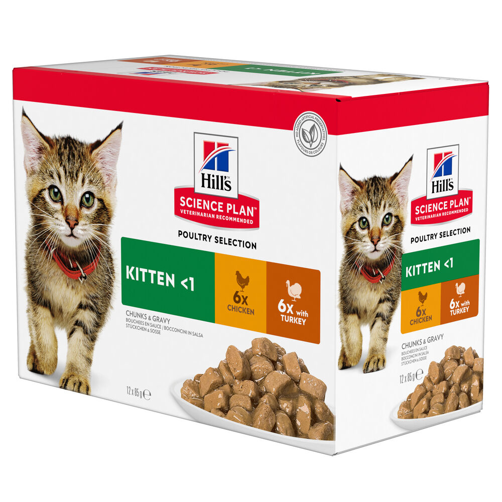 Hill's Science Plan - Multipack Kitten en Sauce Poulet et Dinde pour Chatons - 12x85g Image num&eacute;ro 1