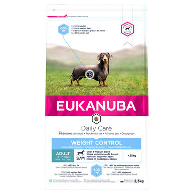 Eukanuba -  Croquettes Daily Care Adulte Contrôle de Poids Pour Petites et Moyennes Races Poulet 2,3kg