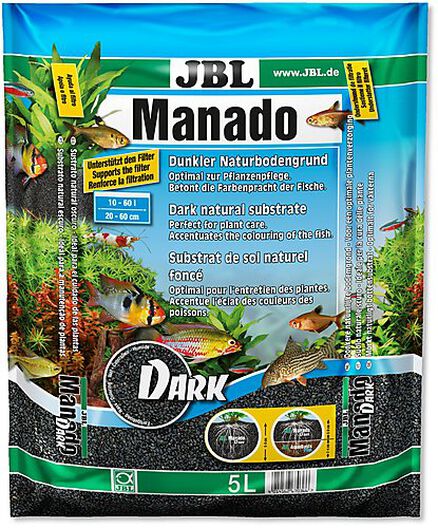 JBL - Substrat de Sol Naturel Manado Noir pour Aquarium - 5L