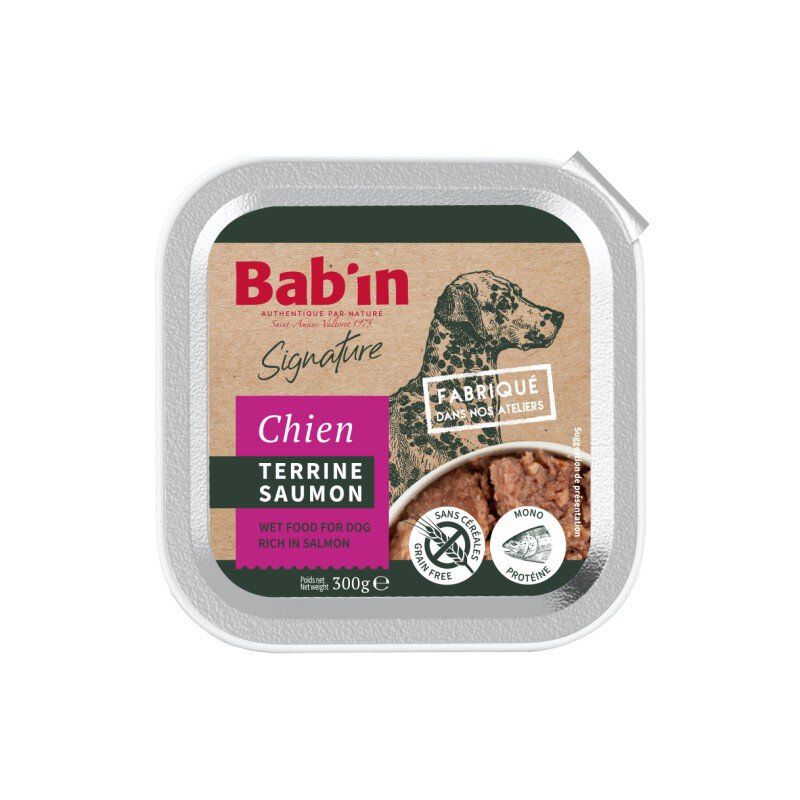 Bab'in - Terrine au Saumon pour Chiens  - 300g Image num&eacute;ro 1