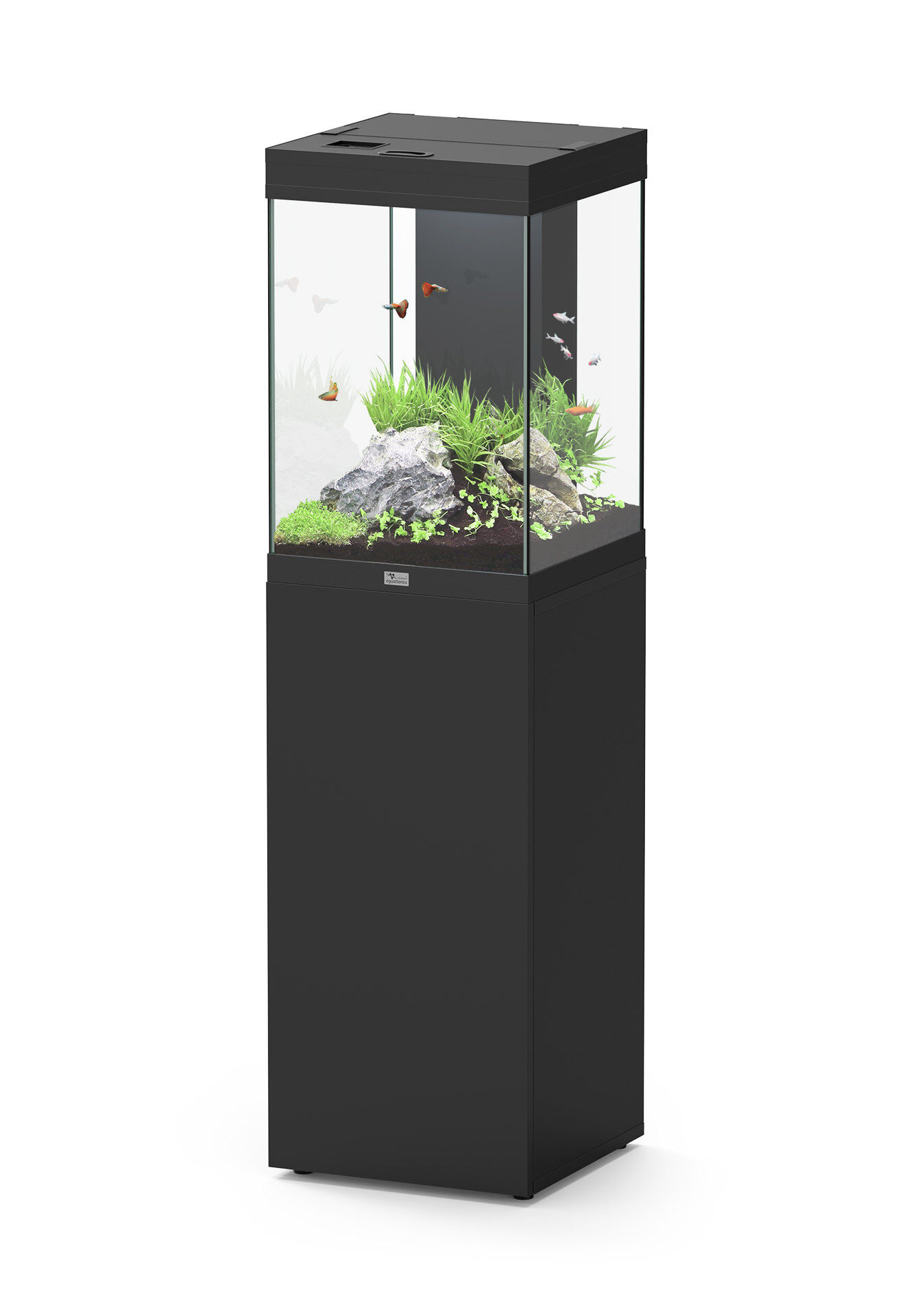 Aquatlantis - Aquarium + Meuble Led &eacute;quip&eacute; AQUA TOWER 96 Noir - 96L Image num&eacute;ro 1