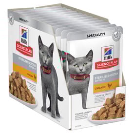 Hill's Science Plan - Sachet Repas Kitten Stérilisé au Poulet pour Chaton - 12x85g