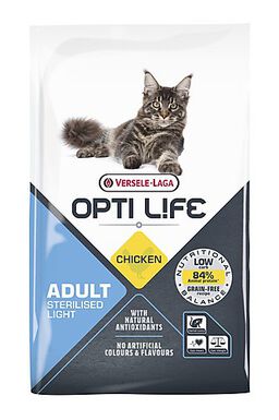 Opti Life - Croquettes Adult Sterilised Light au Poulet pour Chats - 7,5Kg