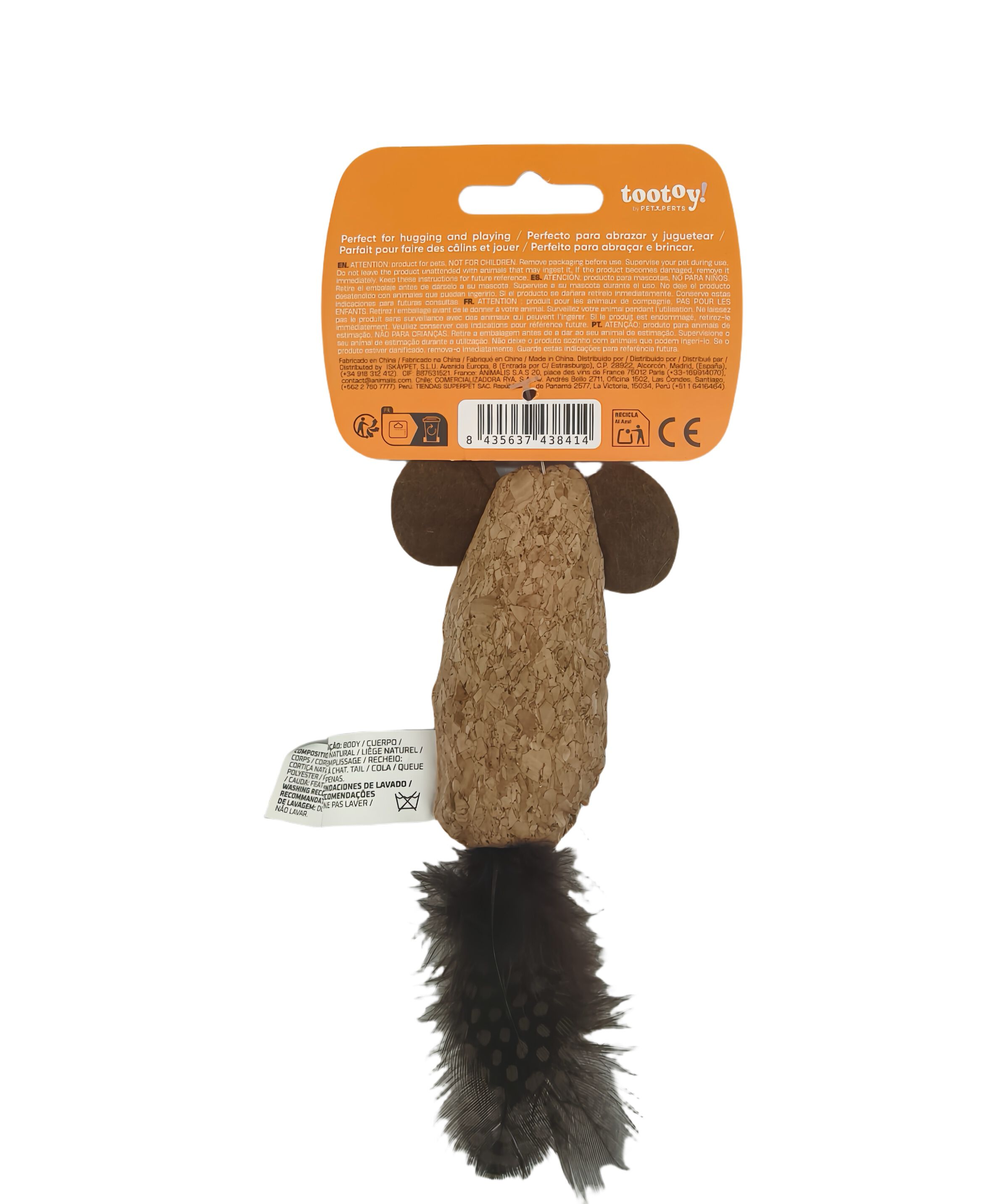 Tootoy! - Jouet Souris en Li&egrave;ge pour Chats - Marron Image num&eacute;ro 5