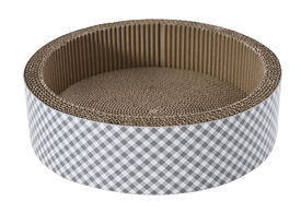 Leeby - Griffoir Funny en Carton Vichy pour Chats - 40cm