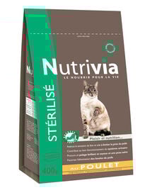 Nutrivia - Croquettes au Poulet pour Chat Stérilisé