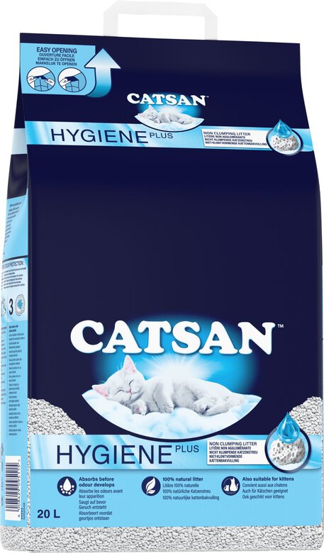 Catsan - Litière Minérale Hygiene Plus pour Chat - 20L Image numéro 1 Catsan - Litière Minérale Hygiene Plus pour Chat - 20L Image numéro 1
