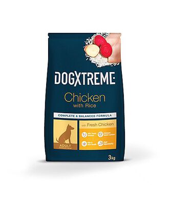 DogXtreme - Croquettes au Poulet Frais pour Chien de Toute Race - 3Kg
