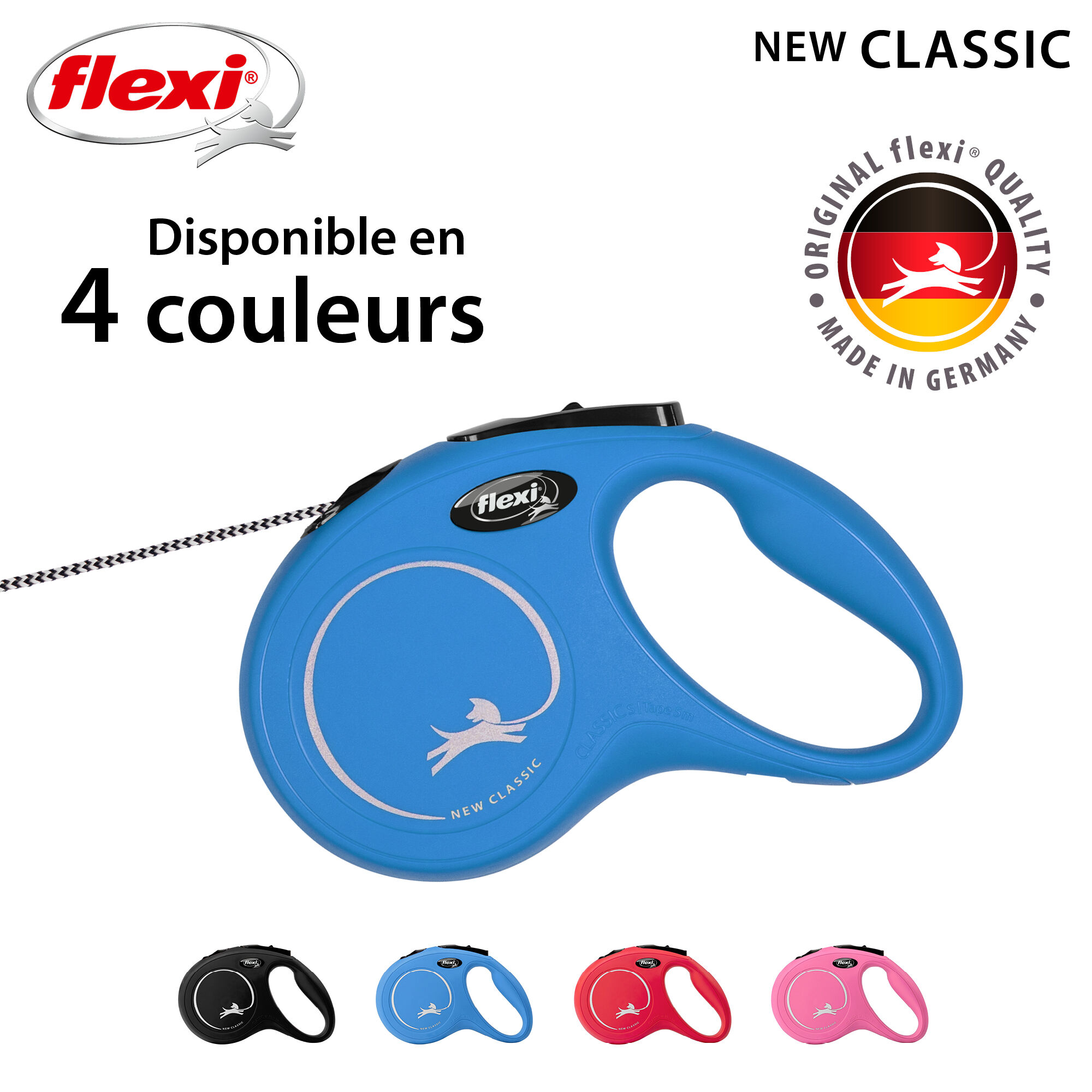 Flexi - Laisse Classic avec Cordon Bleu pour Chien - S 5m Image num&eacute;ro 6