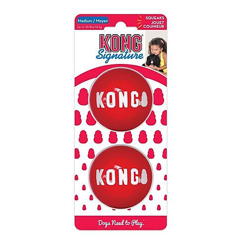 Kong - Jouets 2 Balles Signature Ball pour Chien - M Image num&eacute;ro 1