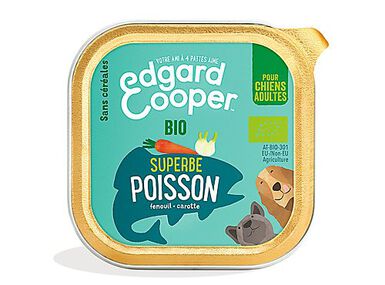 Edgard & Cooper - Barquette BIO au Poisson avec Carottes et Fenouil pour Chien - 100g