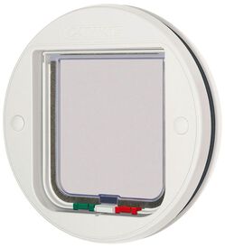 Kerbl - Chatière Cat Mate 4 voies pour vitre, blanc pour chats - Ø245mm