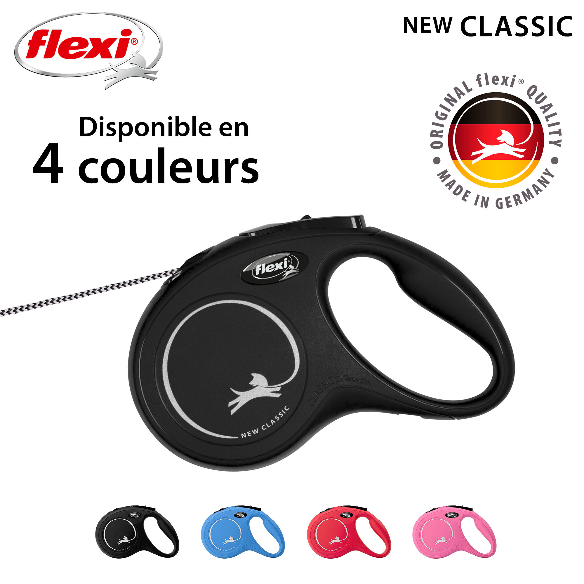 Flexi - Laisse Classic avec Cordon Noir pour Chien - S 8m Image num&eacute;ro 6