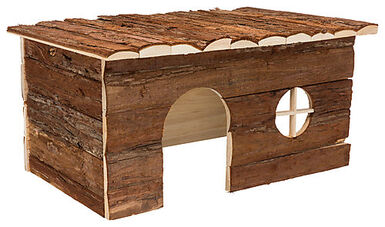 Trixie - Maison Jerrik lapin en bois d'écorce - 50x 25x33 cm