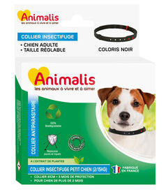 Animalis - Collier Antiparasitaire Noir pour Petit Chien - 41cm